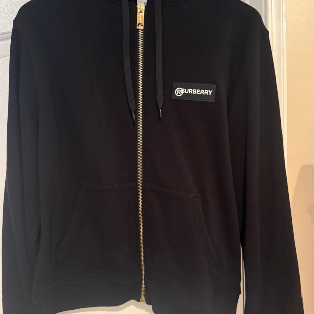 Burberry Sweater hoodie Women's Size Medium Black with Gold Accents